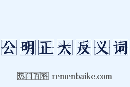 公明正大反义词是什么意思的图片